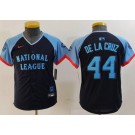 Youth Cincinnati Reds #44 Elly De La Cruz Navy 2024 All Star Limited Jersey