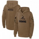 Youth Cleveland Browns Brown 2023 Salute to Service Pullover Hoodie