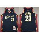 Youth Cleveland Cavaliers #23 LeBron James Navy 2008 Throwback Swingman Jersey