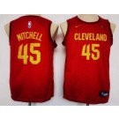 Youth Cleveland Cavaliers #45 Donovan Mitchell Red Icon Sponsor Swingman Jersey
