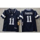 Youth Dallas Cowboys #11 Micah Parsons Limited Navy FUSE Vapor Jersey