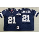 Youth Dallas Cowboys #21 Deion Sanders Navy 1996 Throwback Jersey