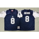 Youth Dallas Cowboys #8 Troy Aikman Navy Alternate Throwback Jersey