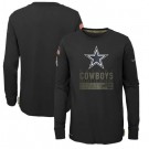 Youth Dallas Cowboys Black 2020 Salute To Service Long Sleeves T Shirt