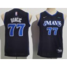 Youth Dallas Mavericks #77 Luka Doncic Black 2023 City Icon Sponsor Swingman Jersey