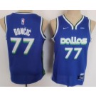 Youth Dallas Mavericks #77 Luka Doncic Blue 2022 City Icon Sponsor Swingman Jersey