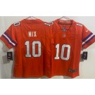 Youth Denver Broncos #10 Bo Nix Limited Orange Throwback Vapor Jersey