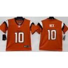 Youth Denver Broncos #10 Bo Nix Limited Orange Vapor Jersey
