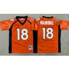 Youth Denver Broncos #18 Peyton Manning Orange Throwback Jersey