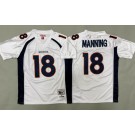 Youth Denver Broncos #18 Peyton Manning White Throwback Jersey