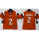 Youth Denver Broncos #2 Patrick Surtain II Limited Orange Vapor Jersey