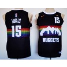 Youth Denver Nuggets #15 Nikola Jokic Black City Icon Sponsor Swingman Jersey