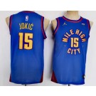 Youth Denver Nuggets #15 Nikola Jokic Blue Statement Icon Sponsor Swingman Jersey