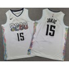Youth Denver Nuggets #15 Nikola Jokic White 2024 City Swingman Jersey