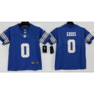 Youth Detroit Lions #0 Jahmyr Gibbs Limited Blue Vapor Jersey