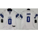 Youth Detroit Lions #0 Jahmyr Gibbs Limited White Vapor Jersey