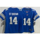 Youth Detroit Lions #14 Amon Ra St Brown Limited Blue Vapor Jersey