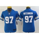 Youth Detroit Lions #97 Aidan Hutchinson Limited Blue 2024 FUSE Vapor Jersey