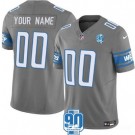Youth Detroit Lions Customized Limited Gray 90th Season FUSE Vapor Jersey