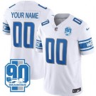 Youth Detroit Lions Customized Limited White 90th Season FUSE Vapor Jersey