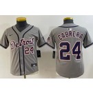 Youth Detroit Tigers #24 Miguel Cabrera Gray Limited Jersey