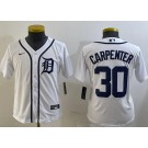 Youth Detroit Tigers #30 Kerry Carpenter White Cool Base Jersey