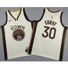 Youth Golden State Warriors #30 Stephen Curry Cream 2025 City Swingman Jersey