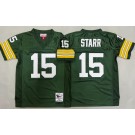 Youth Green Bay Packers #15 Bart Starr Green 1969 Throwback Jersey