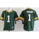 Youth Green Bay Packers #1 Micah Parsons Limited Green Vapor Jersey