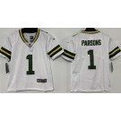 Youth Green Bay Packers #1 Micah Parsons Limited White Vapor Jersey