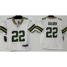 Youth Green Bay Packers #22 Matthew Golden Limited White Vapor Jersey