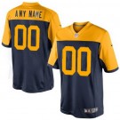 Youth Green Bay Packers Customized Game Navy Yellow Jersey