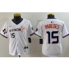 Youth Houston Astros #15 Isaac Paredes White 2025 City Connect Limited Jersey