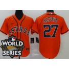 Youth Houston Astros #27 Jose Altuve Orange 2022 World Series Cool Base Jersey
