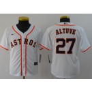 Youth Houston Astros #27 Jose Altuve White 2020 Cool Base Jersey