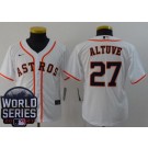 Youth Houston Astros #27 Jose Altuve White 2021 World Series Cool Base Jersey