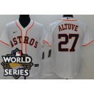 Youth Houston Astros #27 Jose Altuve White 2022 World Series Cool Base Jersey
