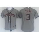 Youth Houston Astros #3 Jeremy Pena Gray Cool Base Jersey