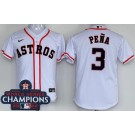 Youth Houston Astros #3 Jeremy Pena White 2022 World Series Champions Cool Base Jersey