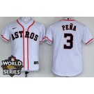 Youth Houston Astros #3 Jeremy Pena White 2022 World Series Cool Base Jersey
