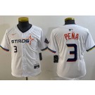 Youth Houston Astros #3 Jeremy Pena White 2025 City Connect Limited Jersey
