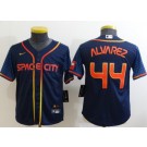 Youth Houston Astros #44 Yordan Alvarez Navy 2022 City Connect Cool Base Jersey
