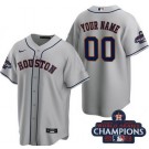 Youth Houston Astros Customized Gray 2022 World Series Champions Cool Base Jersey