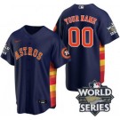 Youth Houston Astros Customized Navy Team Logo 2022 World Series Cool Base Jersey