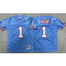 Youth Houston Oilers #1 Warren Moon Light Blue 1993 Throwback Jersey