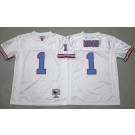 Youth Houston Oilers #1 Warren Moon White 1997 Throwback Jersey