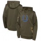 Youth Indianapolis Colts Olive 2022 Salute To Service Performance Pullover Hoodie