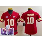 Youth Kansas City Chiefs #10 Isiah Pacheco Limited Red LVIII Super Bowl Vapor Jersey