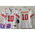 Youth Kansas City Chiefs #10 Isiah Pacheco Limited White LVIII Super Bowl Vapor Jersey