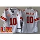 Youth Kansas City Chiefs #10 Isiah Pacheco Limited White Super Bowl LIX FUSE Vapor Jersey